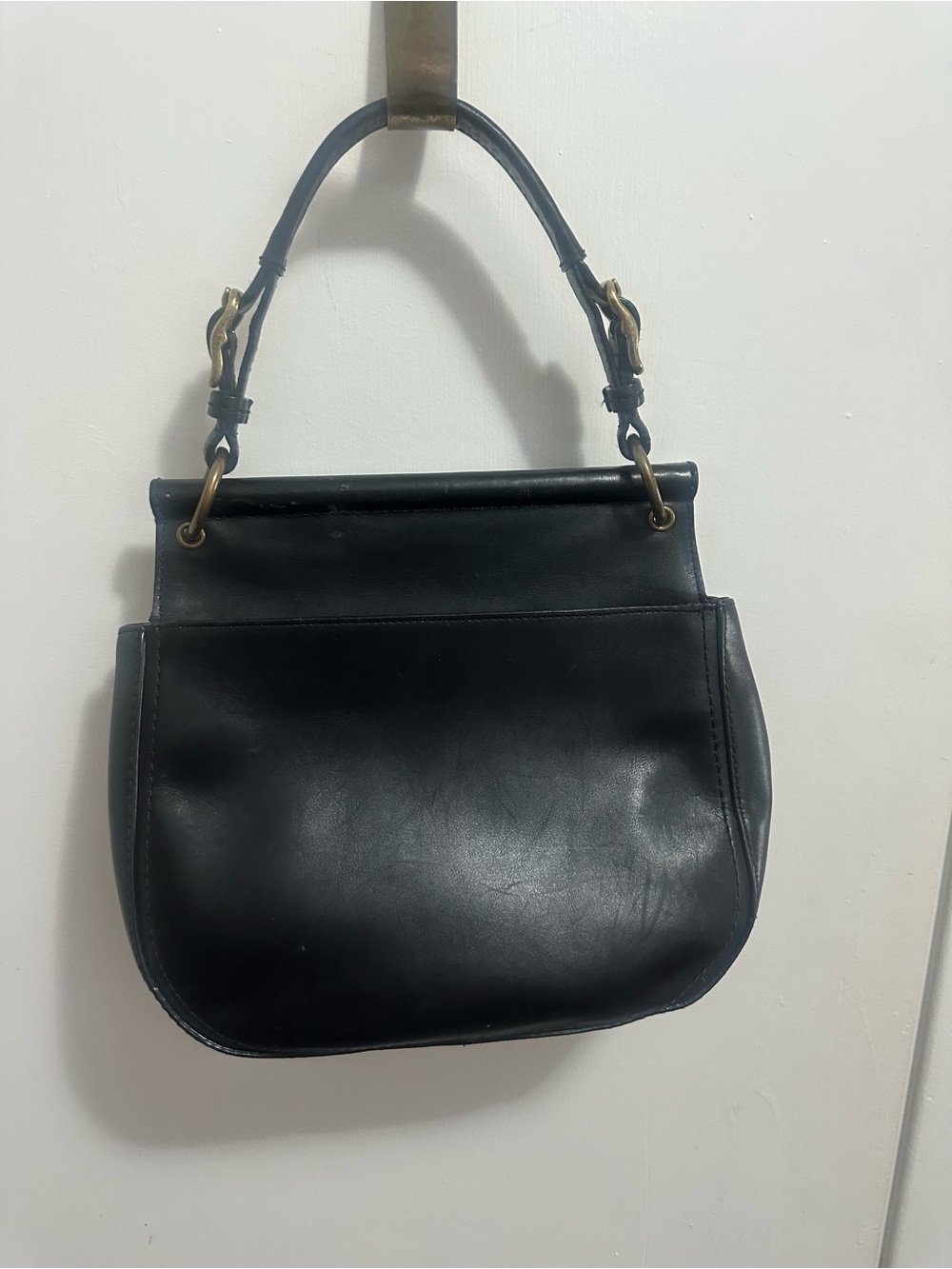 Coach Willis legacy vintage Black Leather Turnlock Shoulder Bag with Top Handle - Picture 2 of 5